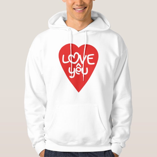 Vietnamese Valentine ♥ Love Yêu ♥ Asian Wordplay Hoodie (Front)