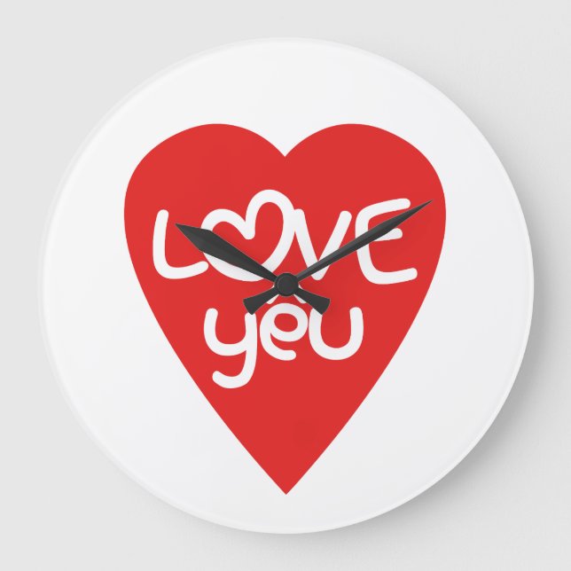 Vietnamese Valentine ♥ Love Yêu ♥ Asian Wordplay Large Clock (Front)