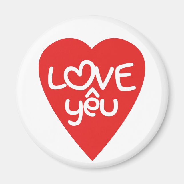 Vietnamese Valentine ♥ Love Yêu ♥ Asian Wordplay Magnet (Front)