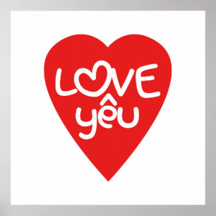 Vietnamese Valentine ♥ Love Yêu ♥ Asian Wordplay Poster