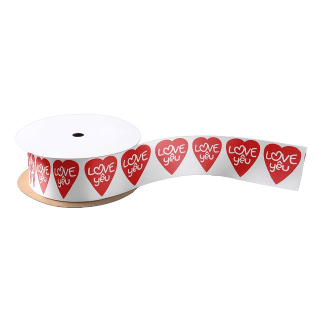 Vietnamese Valentine ♥ Love Yêu ♥ Asian Wordplay Satin Ribbon (Spool)
