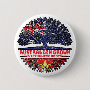 Vietnamese Vietnam Australian Australia Tree Roots 6 Cm Round Badge