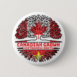 Vietnamese Vietnam Canadian Canada Tree Roots Flag 6 Cm Round Badge