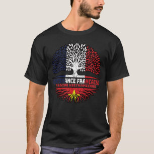 Vietnamese Vietnam French France Tree Roots Flag T-Shirt