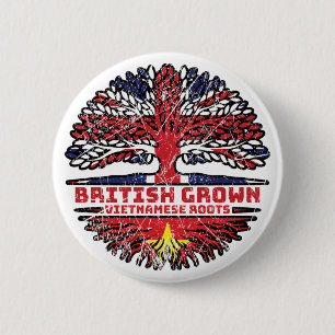Vietnamese Vietnam Uk United Kingdom British Tree 6 Cm Round Badge