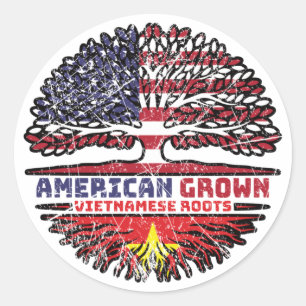 Vietnamese Vietnam US American USA United States Classic Round Sticker