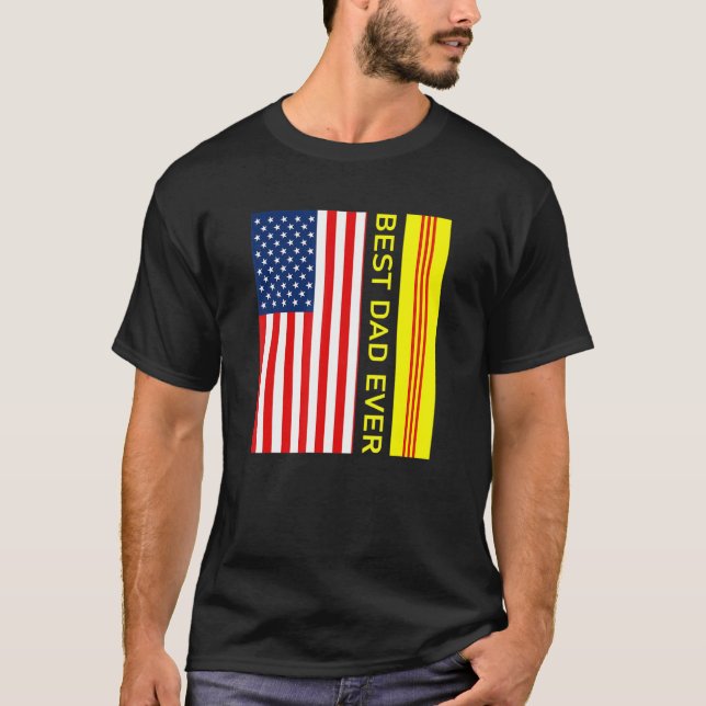 Vietnamese Vnch Flag Viet Nam Cong Hoa Best Dad Ev T-Shirt (Front)