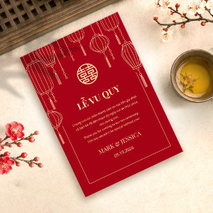 Vietnamese Wedding Lantern Thank You Card