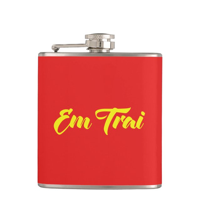 Vietnamese (Young) Brother - Em Trai ~ Tiếng Việt Hip Flask (Front)