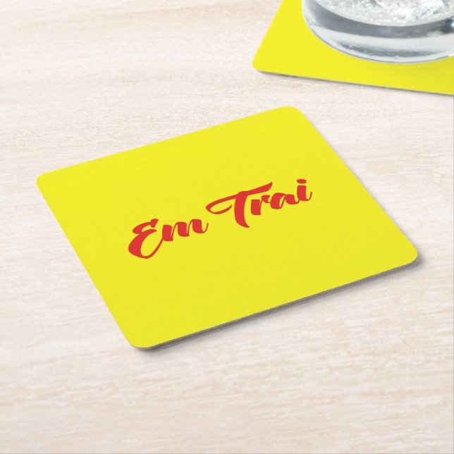 Vietnamese (Young) Brother - Em Trai ~ Tiếng Việt Square Paper Coaster (Angled)