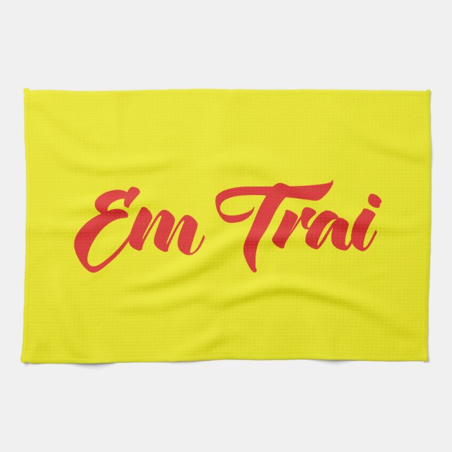 Vietnamese (Young) Brother - Em Trai ~ Tiếng Việt Tea Towel (Horizontal)