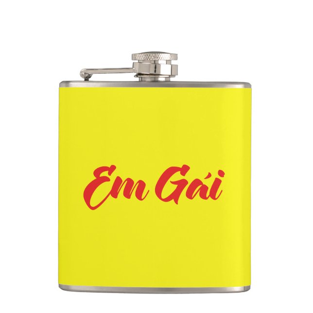 Vietnamese (Young) Sister - Em Gái ~ Tiếng Việt Hip Flask (Front)