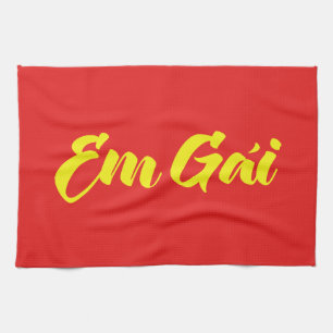 Vietnamese (Young) Sister - Em Gái ~ Tiếng Việt Tea Towel