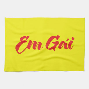 Vietnamese (Young) Sister - Em Gái ~ Tiếng Việt Tea Towel