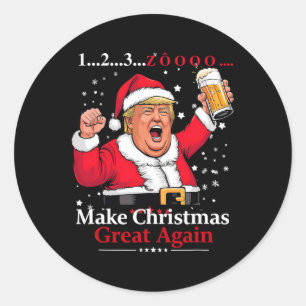 Vietnammese Christmas Party Beer Funny Trump 123 Z Classic Round Sticker