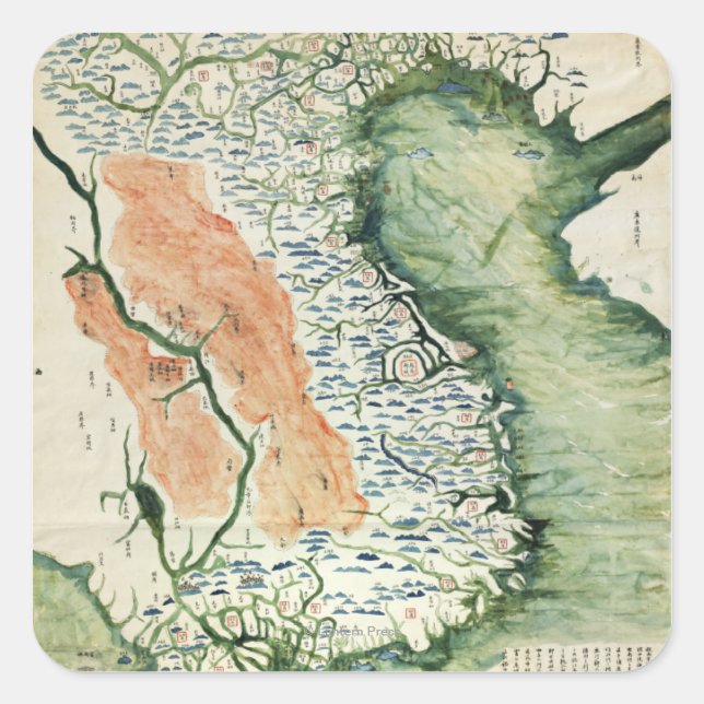 VietnamPanoramic MapVietnam Square Sticker (Front)