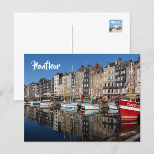 Vieux Bassin, (Old Harbour) Honfleur, France Holiday Postcard