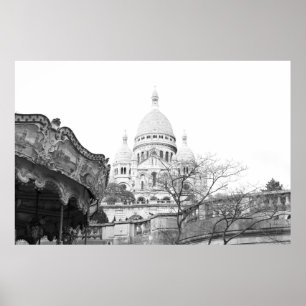 Vieux carrousel Sacré-Cœur de Montmartre Paris Poster