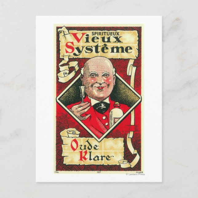 Vieux Systeme Wine LabelEurope Postcard (Front)