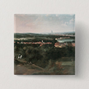 View across Greenwich Park towards London 15 Cm Square Badge