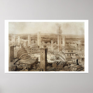 View Across Siena, from 'Fragments d'Architecture Poster