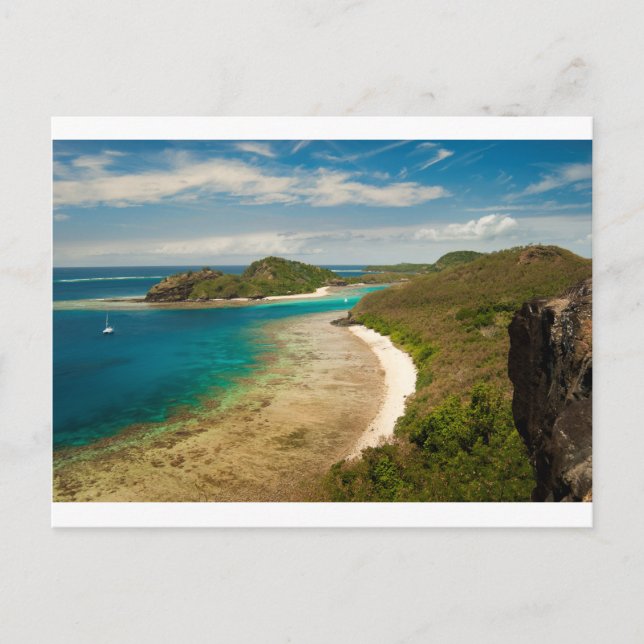 View along a beach in Fiji Postcard (Front)