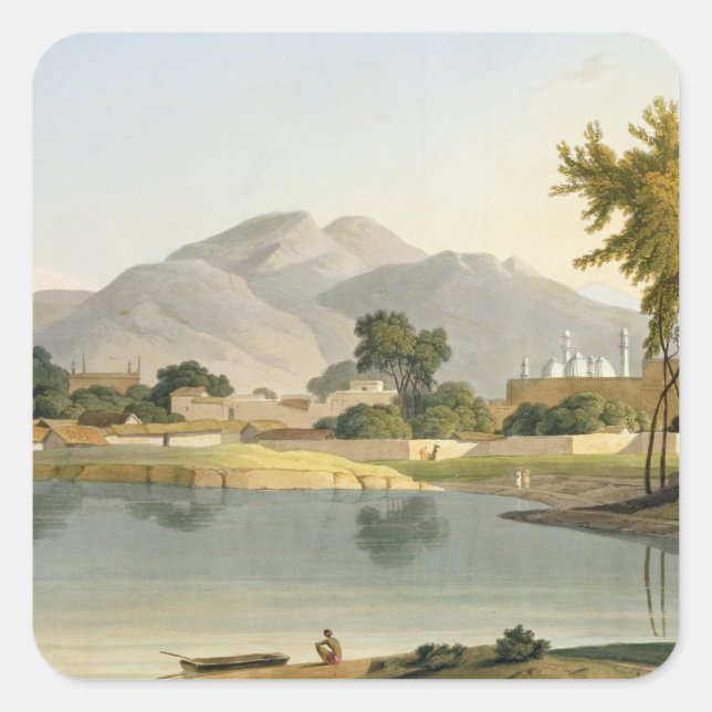 View at Nijeibabad, near the Coaduwar Gaut, Rohilc Square Sticker (Front)