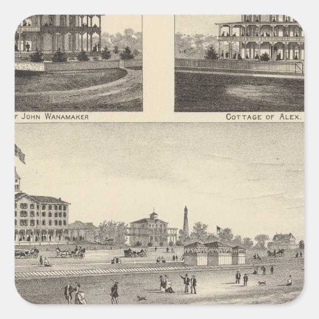 View at Sea Grove, Cape May Point Square Sticker (Front)