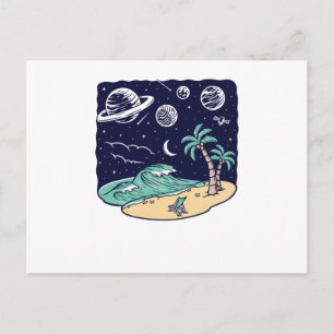 View at the Beach at Night Postcard