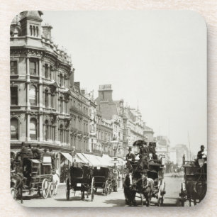 View down Oxford Street, London (b/w photo) Coaster