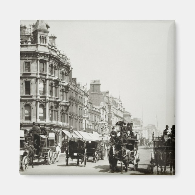 View down Oxford Street, London (b/w photo) Magnet (Front)