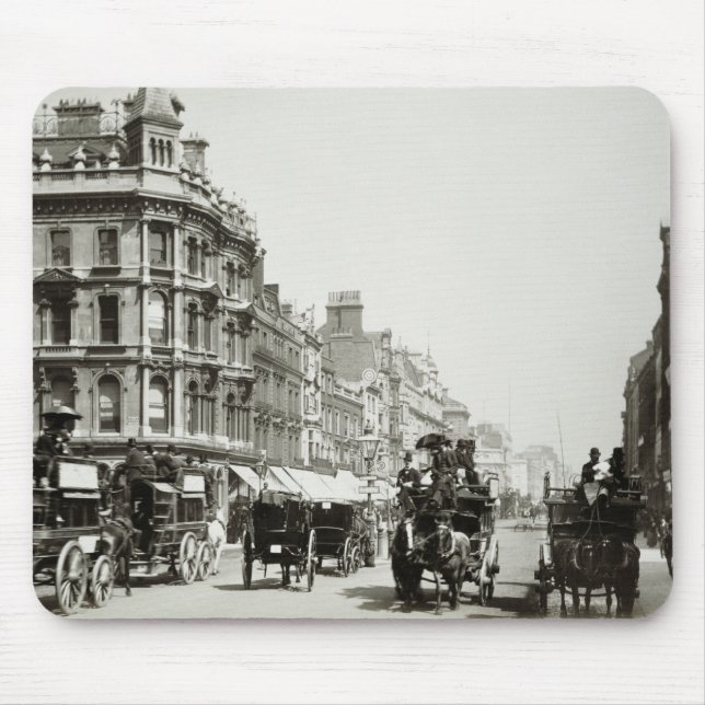 View down Oxford Street, London (b/w photo) Mouse Mat (Front)