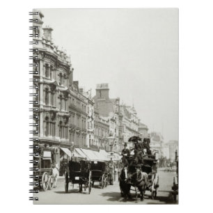 View down Oxford Street, London (b/w photo) Notebook