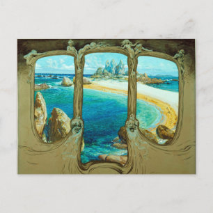 VIEW FROM A CARRIAGE WINDOW POSTCARD