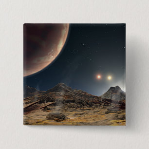 View from a hypothetical moon in orbit 15 cm square badge