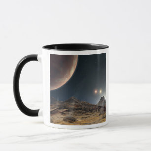View from a hypothetical moon in orbit mug