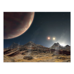 View from a hypothetical moon in orbit photo print