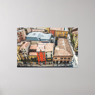 View from above of colorful facades of buildings canvas print