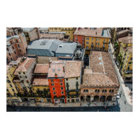View from above of colorful facades of buildings