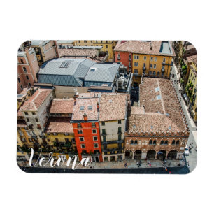 View from above of colourful facades of buildings magnet