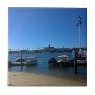 View from Balboa Island, Newport Beach, California Tile