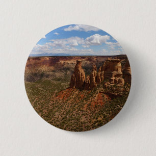 View from Canyon Rim Trail at Colorado Monument 6 Cm Round Badge