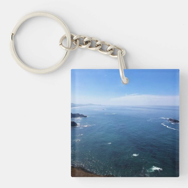 View from Cape Foulweather, Newport, Oregon Key Ring (Front)