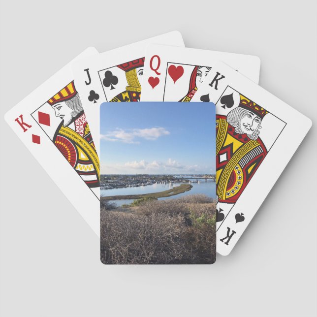 View from Castaways Park, Newport Beach, CA Playing Cards (Back)