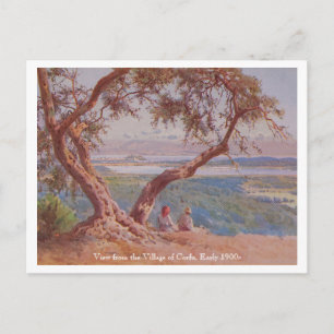 View from Corfu, Greece Vintage Early 1900s Postcard
