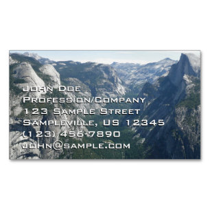 View from Glacier Point in Yosemite National Park Magnetic Business Card