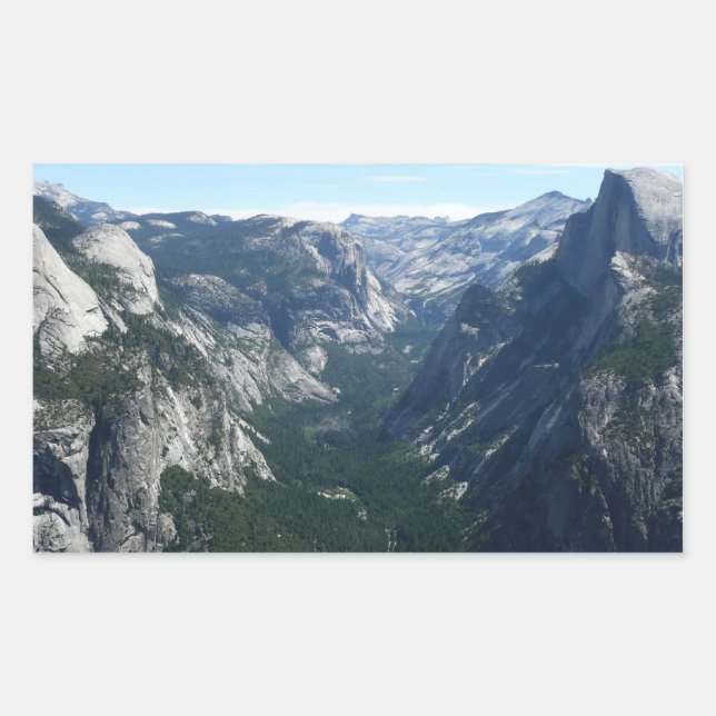 View from Glacier Point in Yosemite National Park Rectangular Sticker (Front)