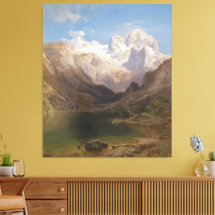 View from Lake Gosau to the Dachstein Canvas Print