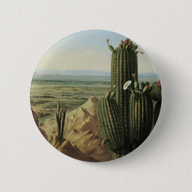 View from Maricopa Mountain Near Rio Gila by Pratt 6 Cm Round Badge (Front)