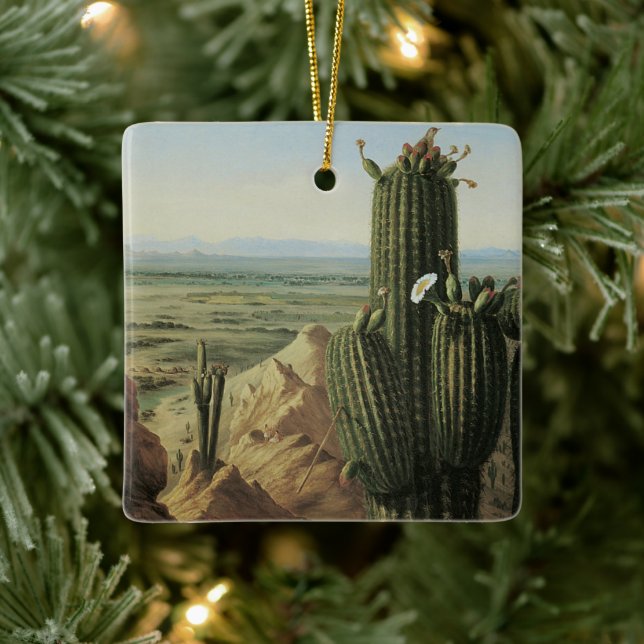 View from Maricopa Mountain Near Rio Gila by Pratt Ceramic Ornament (Tree)